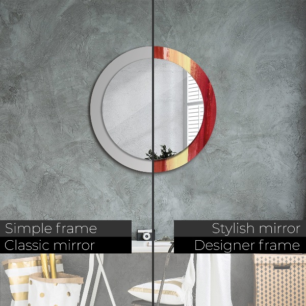 Miroir rond avec décoration Image abstraite