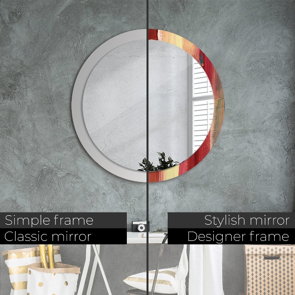 Miroir rond avec décoration Image abstraite
