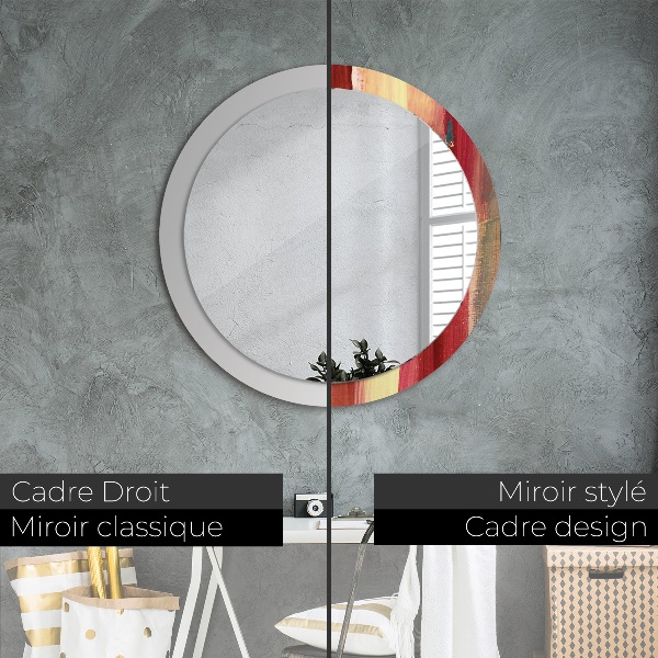 Miroir rond avec décoration Image abstraite