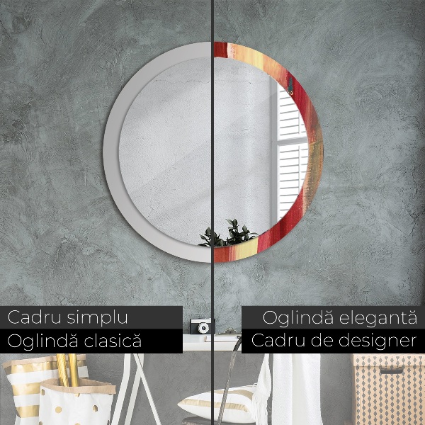 Miroir rond avec décoration Image abstraite