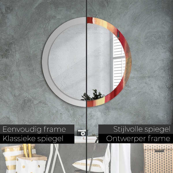 Miroir rond avec décoration Image abstraite