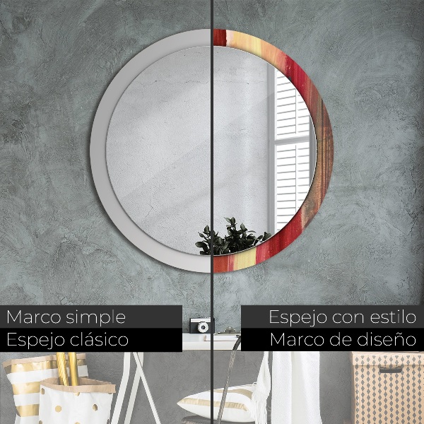 Miroir rond avec décoration Image abstraite