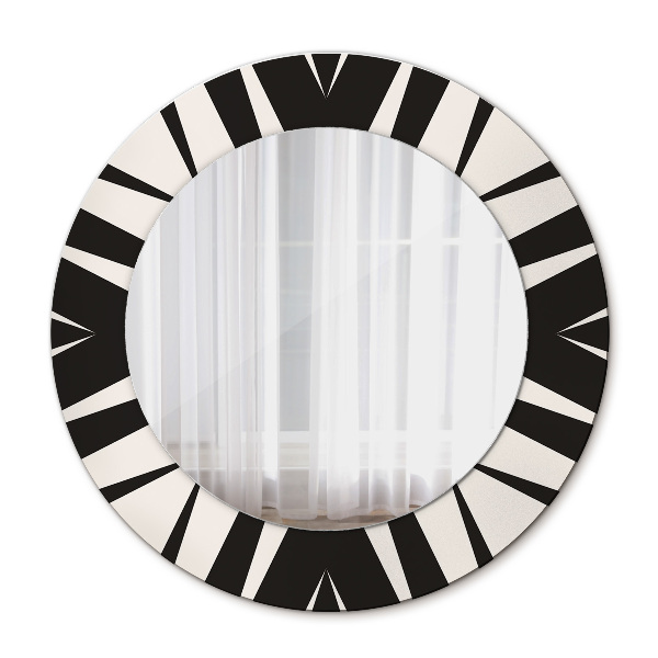 Miroir rond cadre avec impression Géométrie d'abstraction