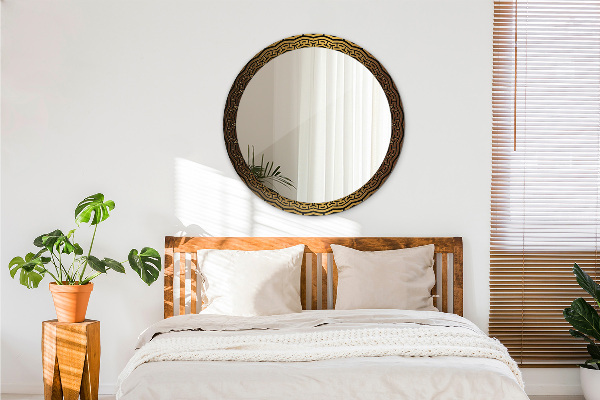 Miroir rond avec décoration Ornement grec