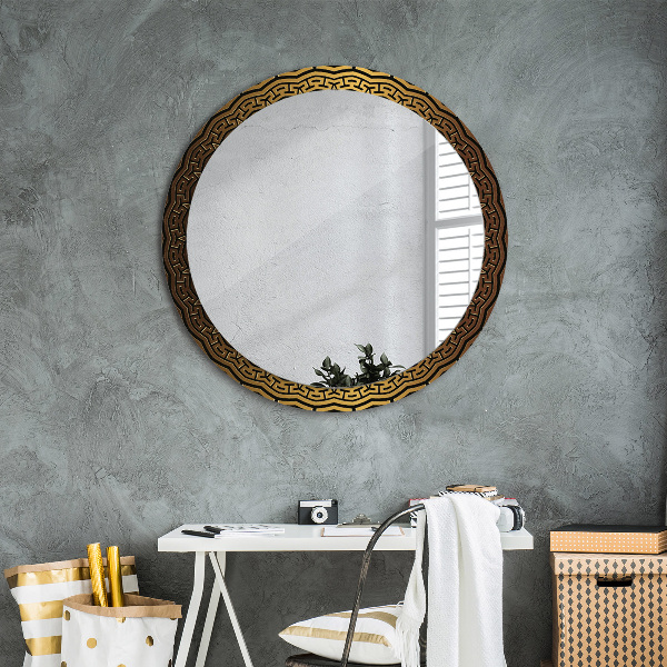 Miroir rond avec décoration Ornement grec