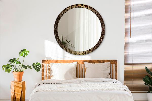 Miroir rond avec décoration Ornement grec