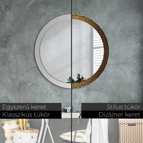 Miroir rond avec décoration Ornement grec