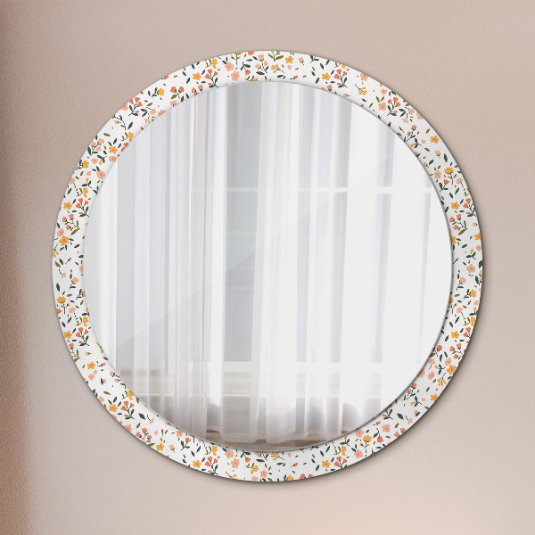 Miroir rond avec décoration Petites fleurs douces