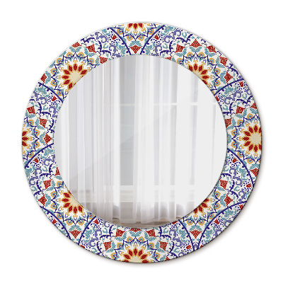 Miroir rond avec décoration Composition colorée orientale