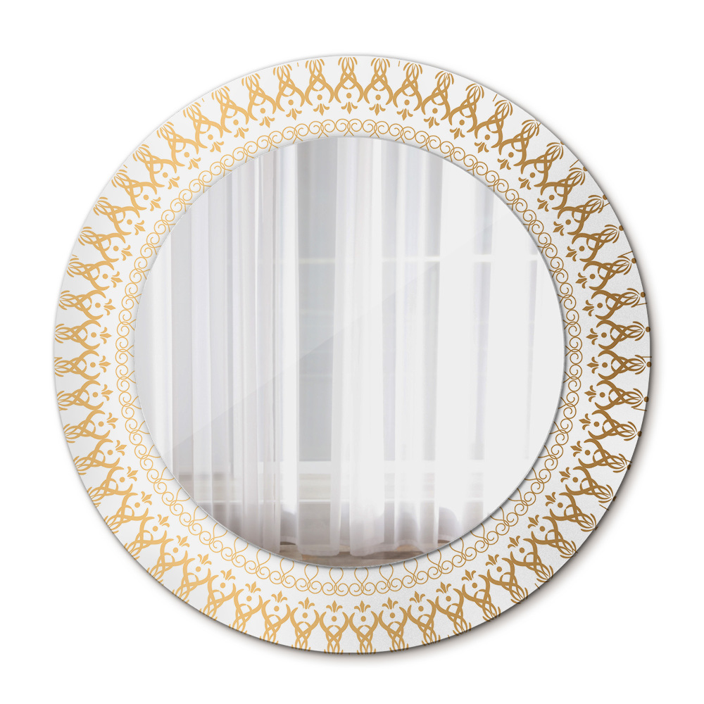 Miroir rond avec décoration Mandala indien