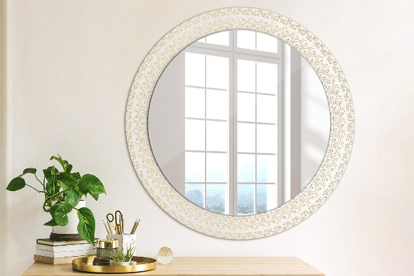 Miroir rond avec décoration Mandala indien