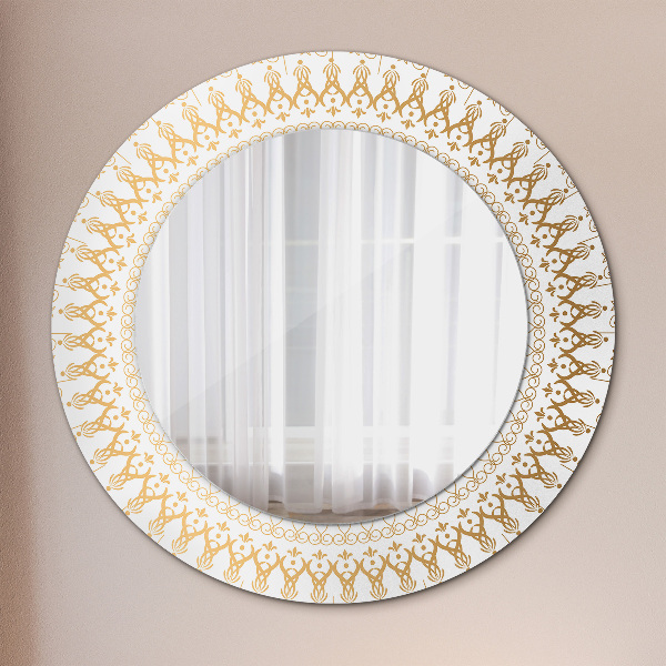 Miroir rond avec décoration Mandala indien