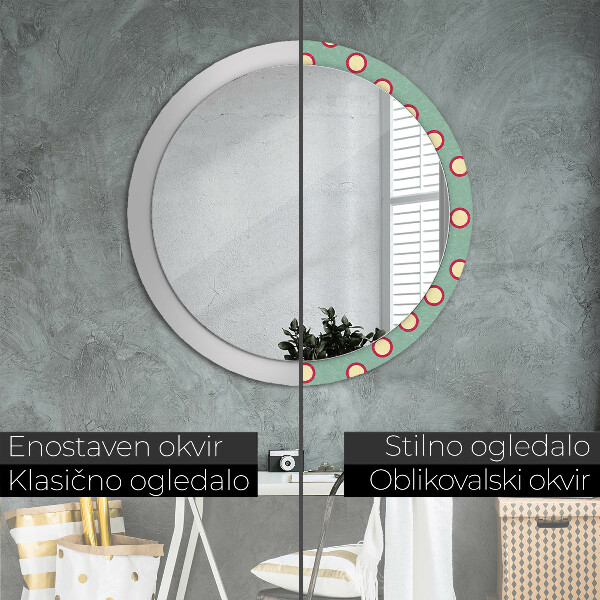 Miroir rond avec décoration Pointes