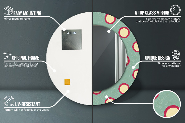Miroir rond avec décoration Pointes
