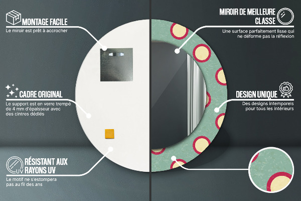 Miroir rond avec décoration Pointes