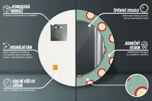 Miroir rond avec décoration Pointes