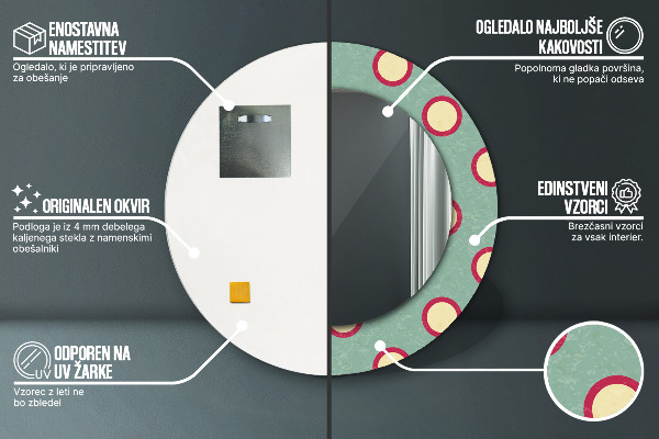 Miroir rond avec décoration Pointes