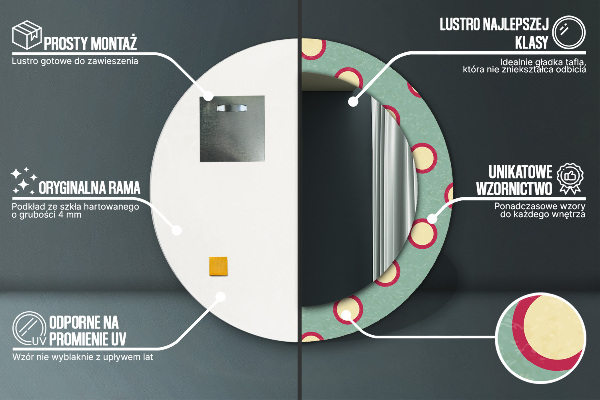 Miroir rond avec décoration Pointes