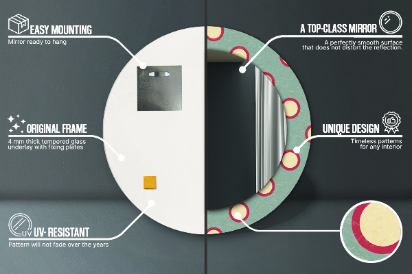 Miroir rond avec décoration Pointes