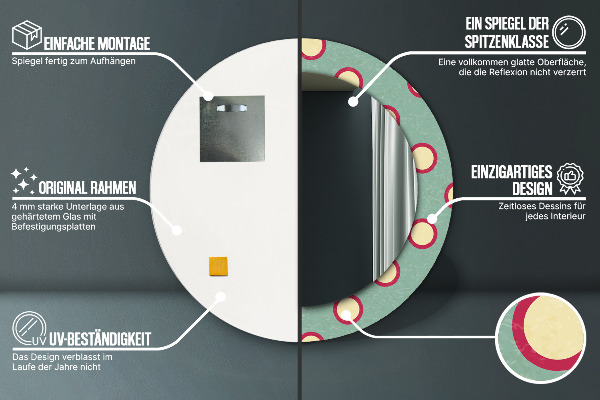 Miroir rond avec décoration Pointes