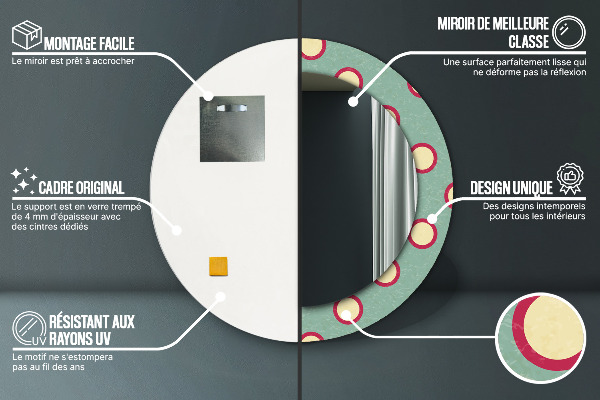 Miroir rond avec décoration Pointes
