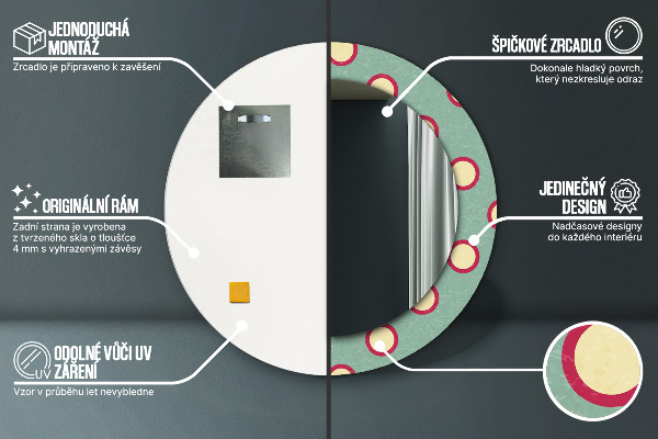 Miroir rond avec décoration Pointes