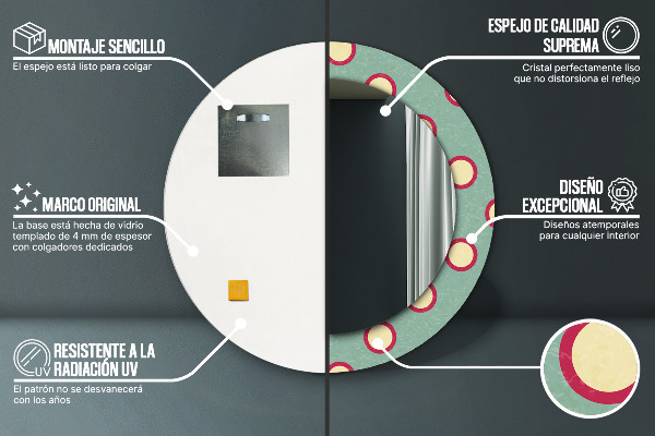 Miroir rond avec décoration Pointes
