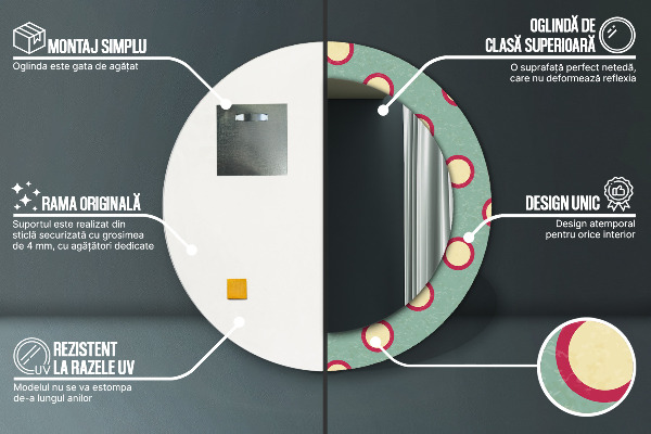 Miroir rond avec décoration Pointes