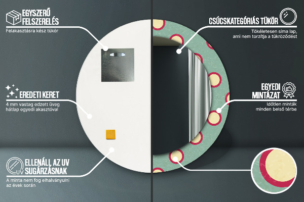 Miroir rond avec décoration Pointes