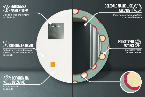 Miroir rond avec décoration Pointes