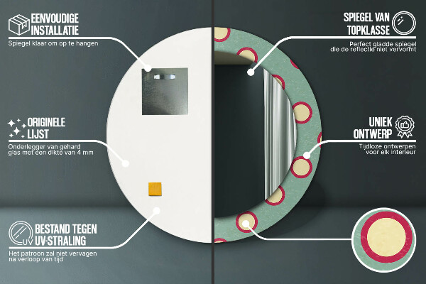 Miroir rond avec décoration Pointes