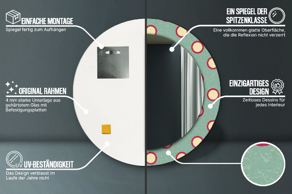 Miroir rond avec décoration Pointes