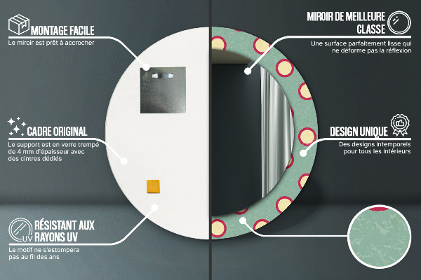 Miroir rond avec décoration Pointes