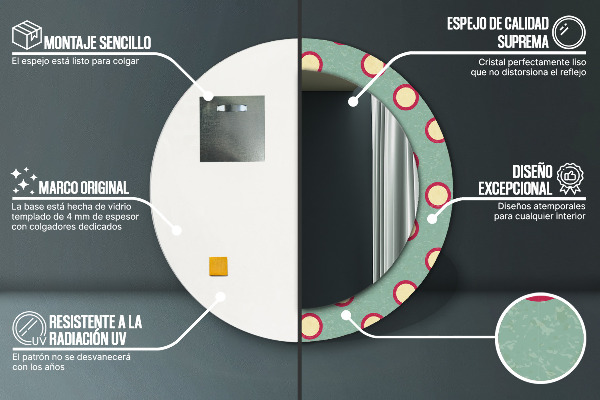Miroir rond avec décoration Pointes