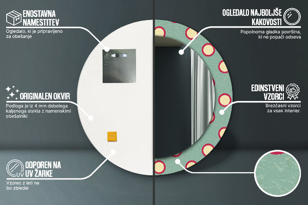 Miroir rond avec décoration Pointes