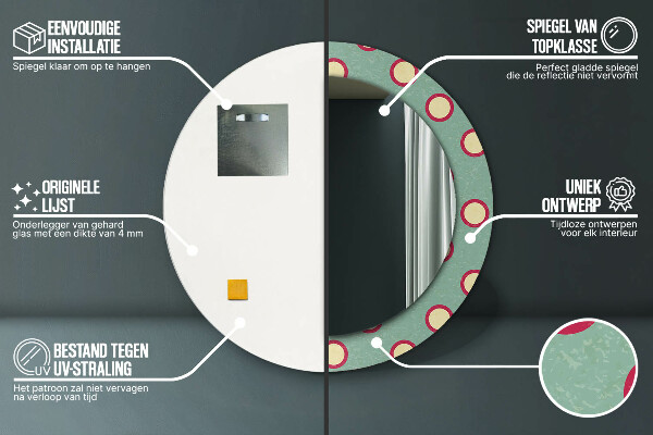 Miroir rond avec décoration Pointes