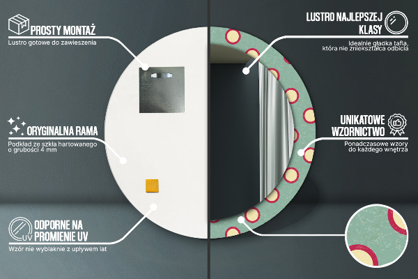 Miroir rond avec décoration Pointes