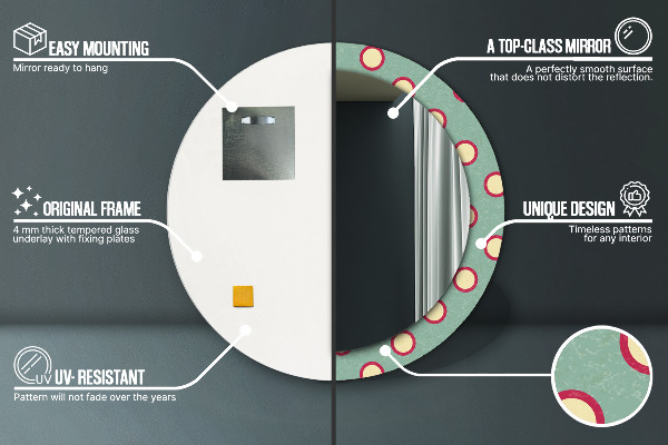 Miroir rond avec décoration Pointes