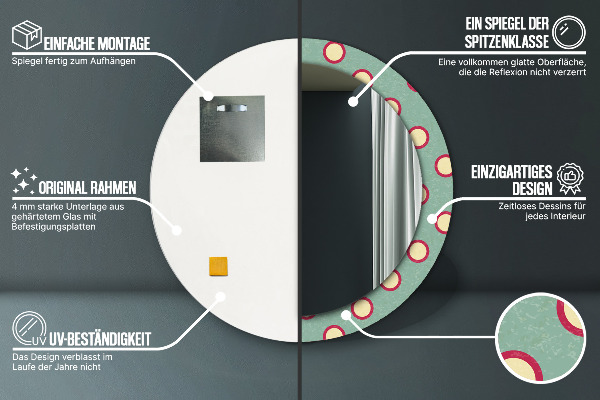 Miroir rond avec décoration Pointes