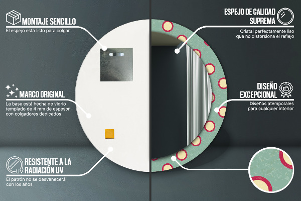 Miroir rond avec décoration Pointes