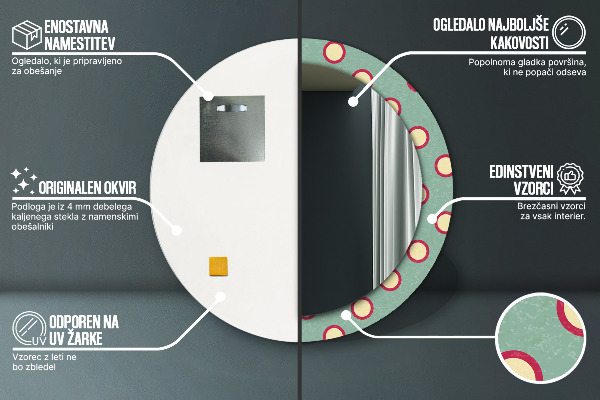 Miroir rond avec décoration Pointes
