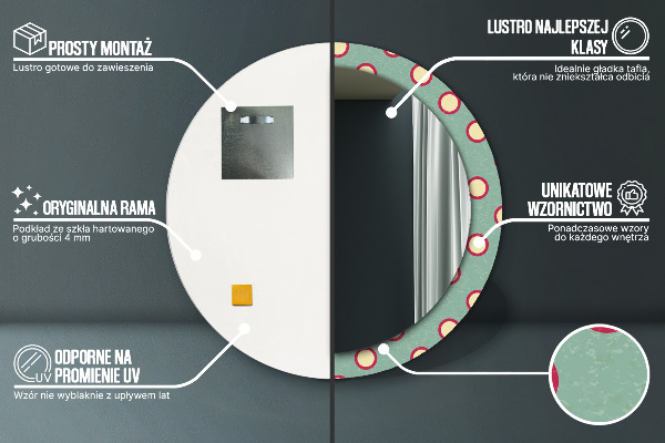 Miroir rond avec décoration Pointes