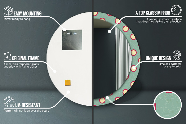 Miroir rond avec décoration Pointes