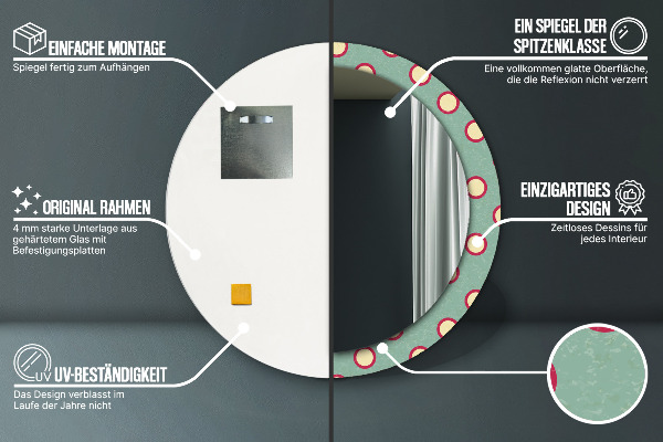 Miroir rond avec décoration Pointes