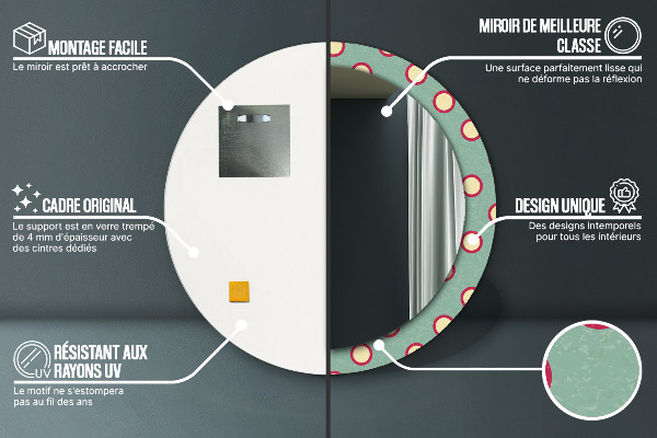 Miroir rond avec décoration Pointes