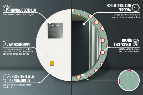 Miroir rond avec décoration Pointes