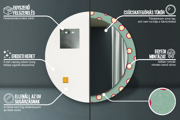 Miroir rond avec décoration Pointes