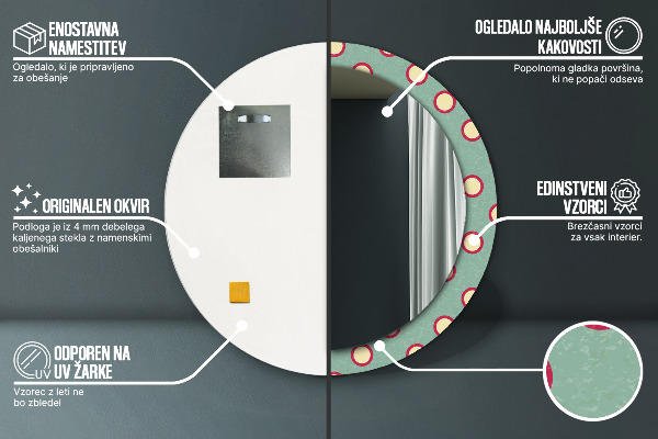 Miroir rond avec décoration Pointes