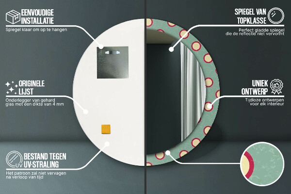 Miroir rond avec décoration Pointes
