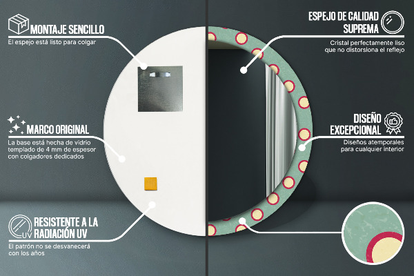 Miroir rond avec décoration Pointes